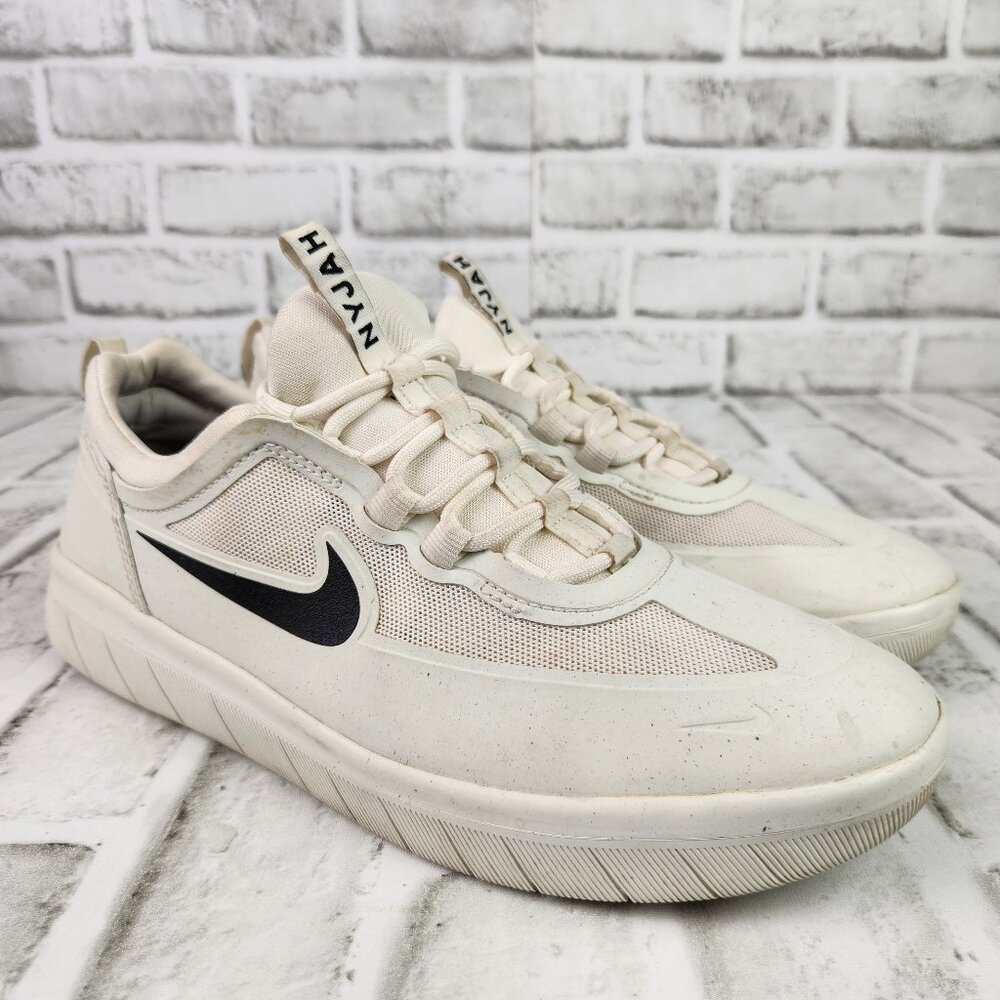 Nike SB Nyjah Free 2.0 Men Size 7.5 Summit White Low Sneakers Skate Athletic